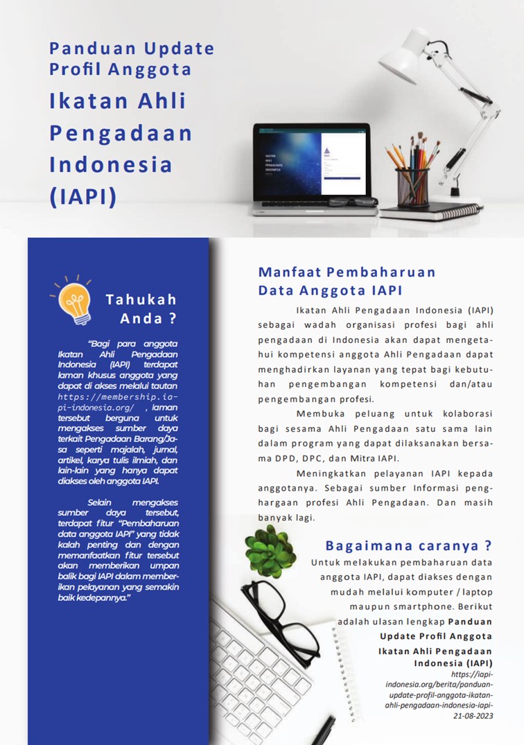 Panduan Update Profil Anggota Ikatan Ahli Pengadaan Indonesia (IAPI)