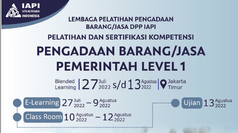 Pelatihan dan Ujian Sertifikasi Kompetensi PBJP Level-1